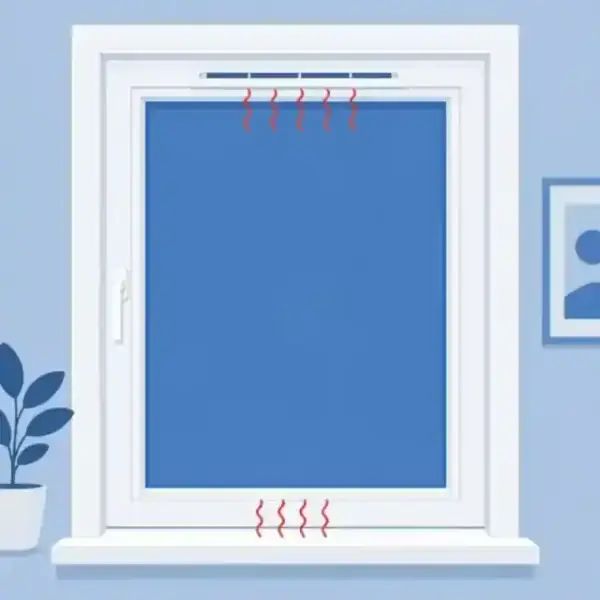 Illustration showing noise leaking through trickle vents and gaps