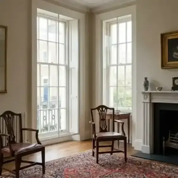 A carefully finished secondary glazing installation in a heritage room