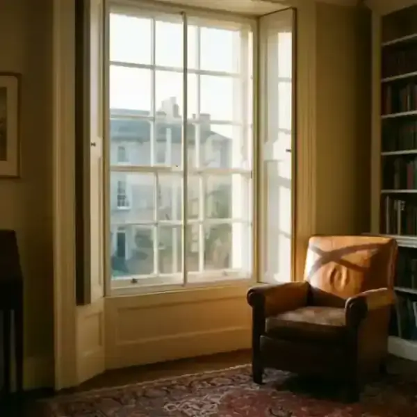 Discreet secondary glazing inside an original period window